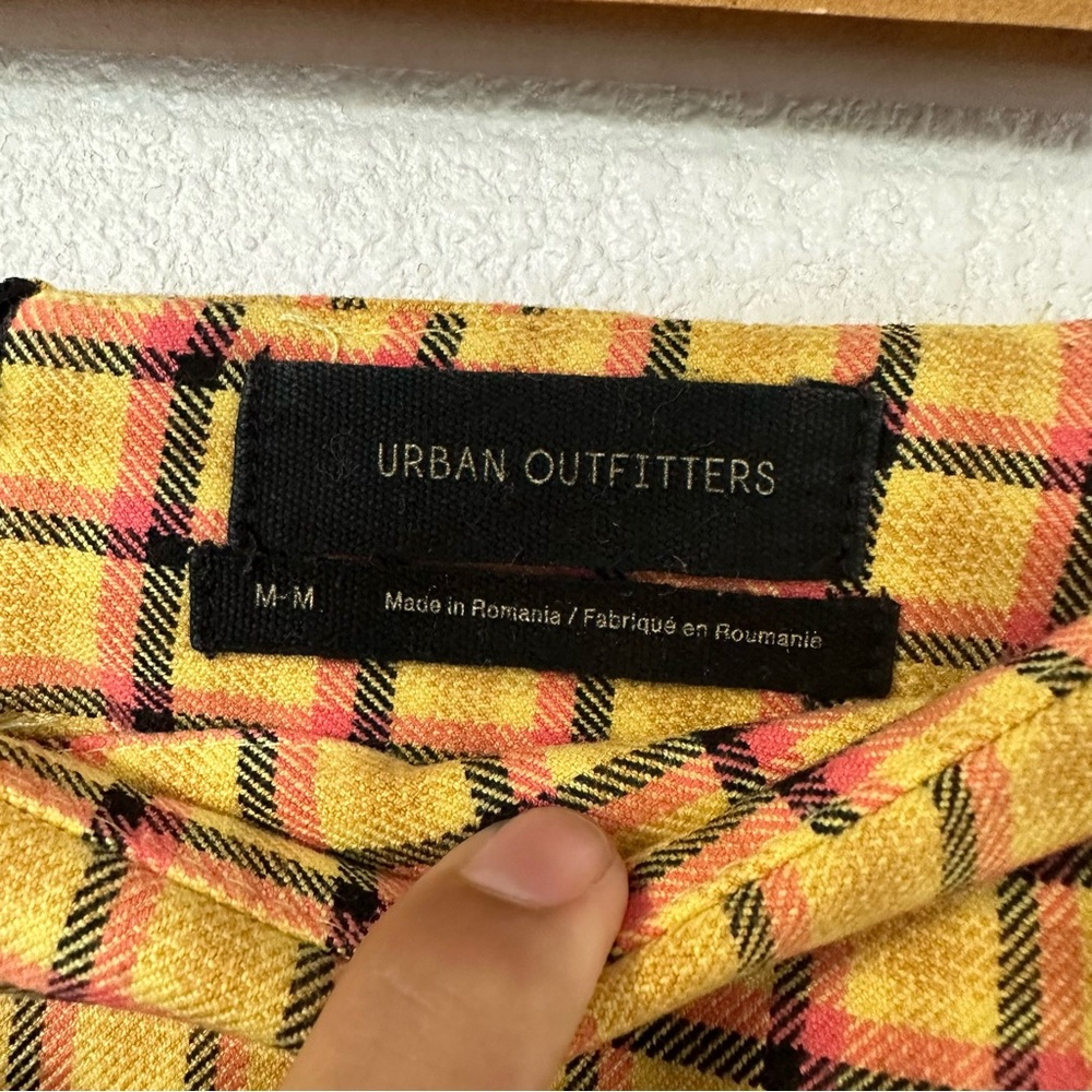Urban Outfitters Uo Gretchen‎ Plaid Mini Skirt in Yellow Size M - Picture 3 of 4